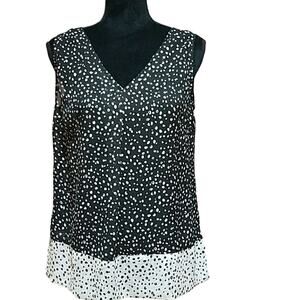 Remy Black and white sheer polka dot top Medium
